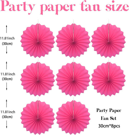 Red Graduation Party Decor,Girls Party Decorations ,Party Supplies Party Fans 12in, Anniversary