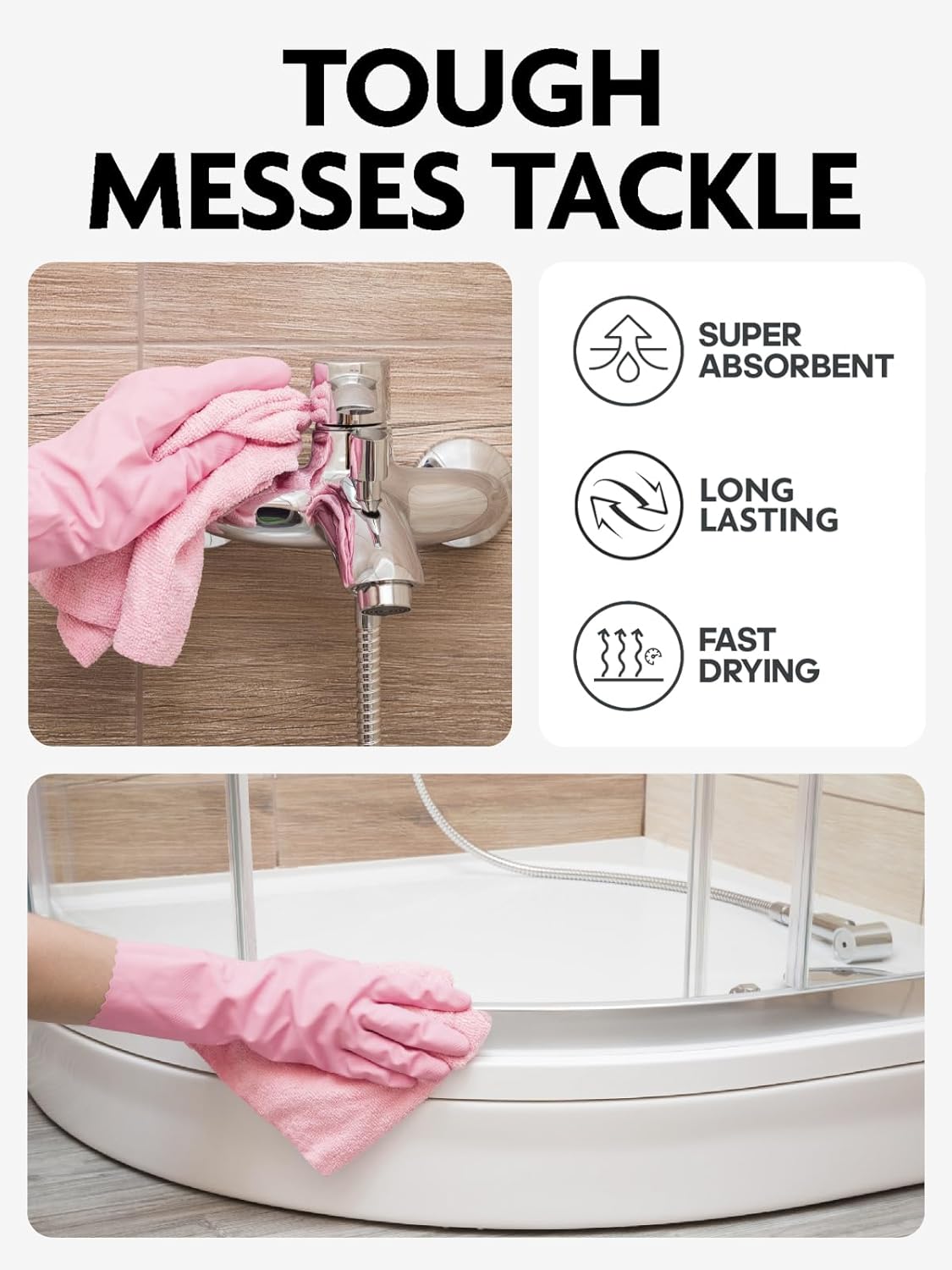 Fantasticlean Microfiber Cleaning Cloth Roll -150 Sheets, Tear Away Microfiber Towels, 12" x 12"