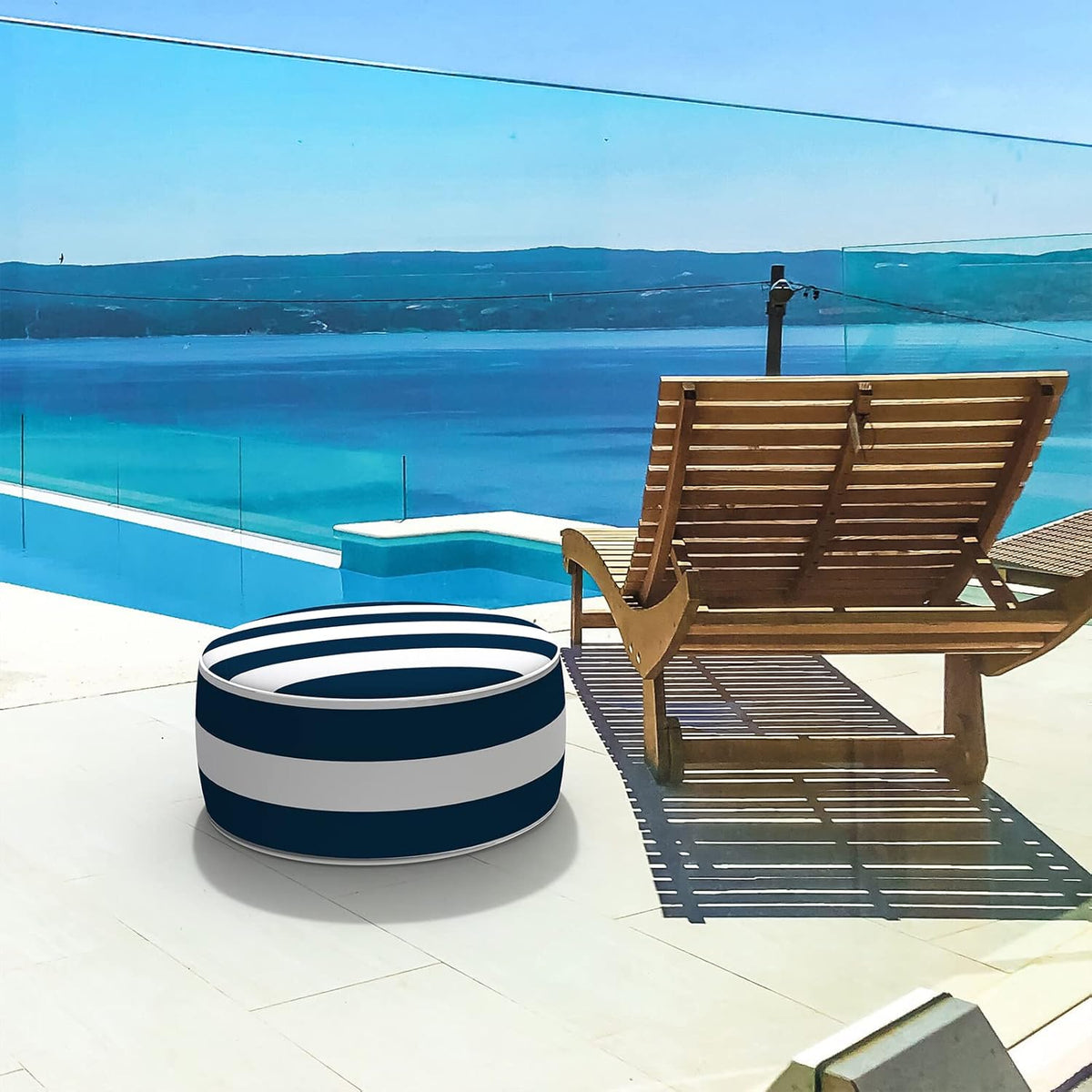 LVTXIII Inflatable Stool Ottoman Footrest with Handle, All Weather Foot Rest, Indoor or Outdoor Use
