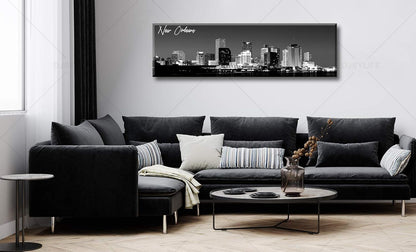 DJSYLIFE New Orlean Canvas Wall Art Decor City Skyline Pictures Poster Artwork Black and White