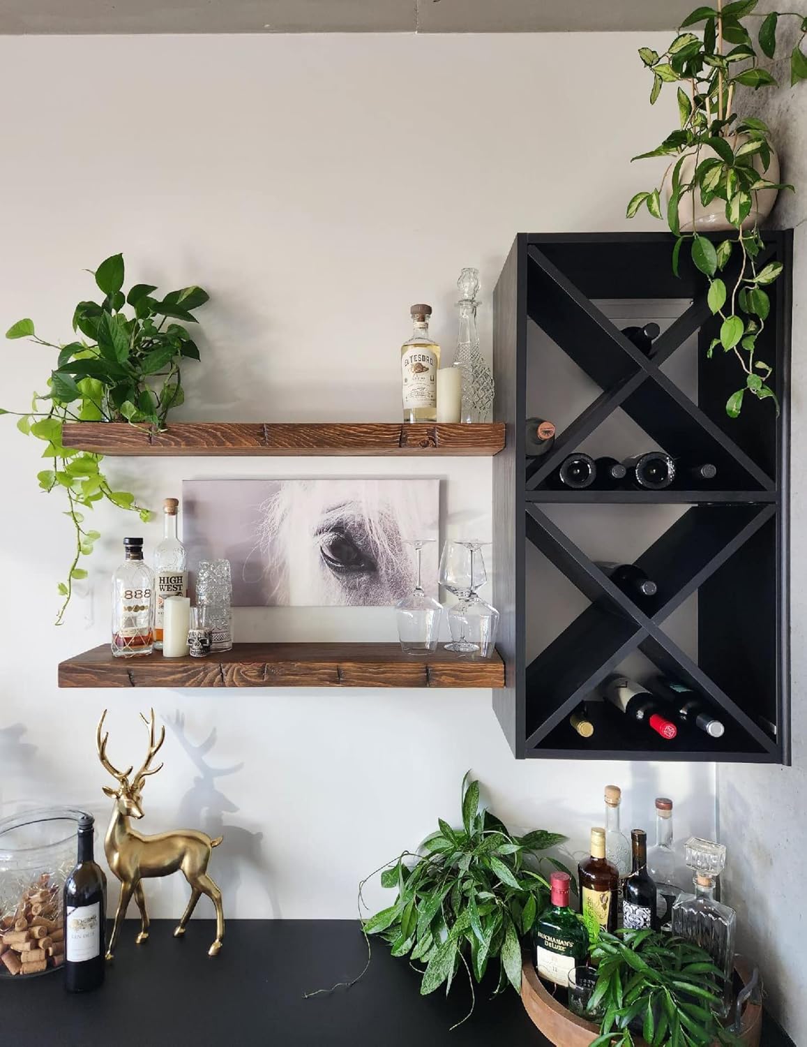 joelsantiques 36 Inch Floating Shelves - 36x9x2 in Wood Wall Shelf, Natural Wooden Home Decor for