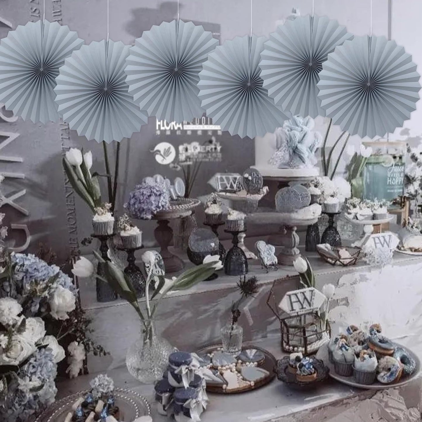 Gray Party Decorations,Wedding Decorations for Party Events Accessories,Anniversary