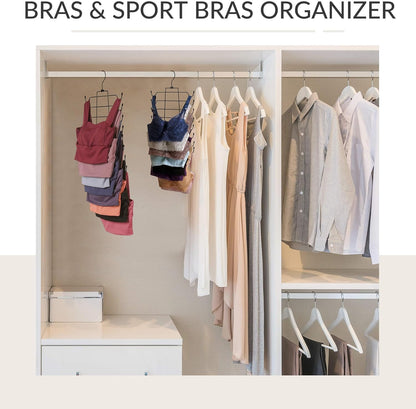 ZEDODIER 6 Pack Tank Top Hanger, Space Saving Bra Hangers, Non-Slip Hanging Sport Bras Holder
