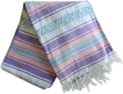 Del Mex Classic Mexican Blanket, Large Authentic Woven Falsa Throw (70"x50"), Artisan Southwest