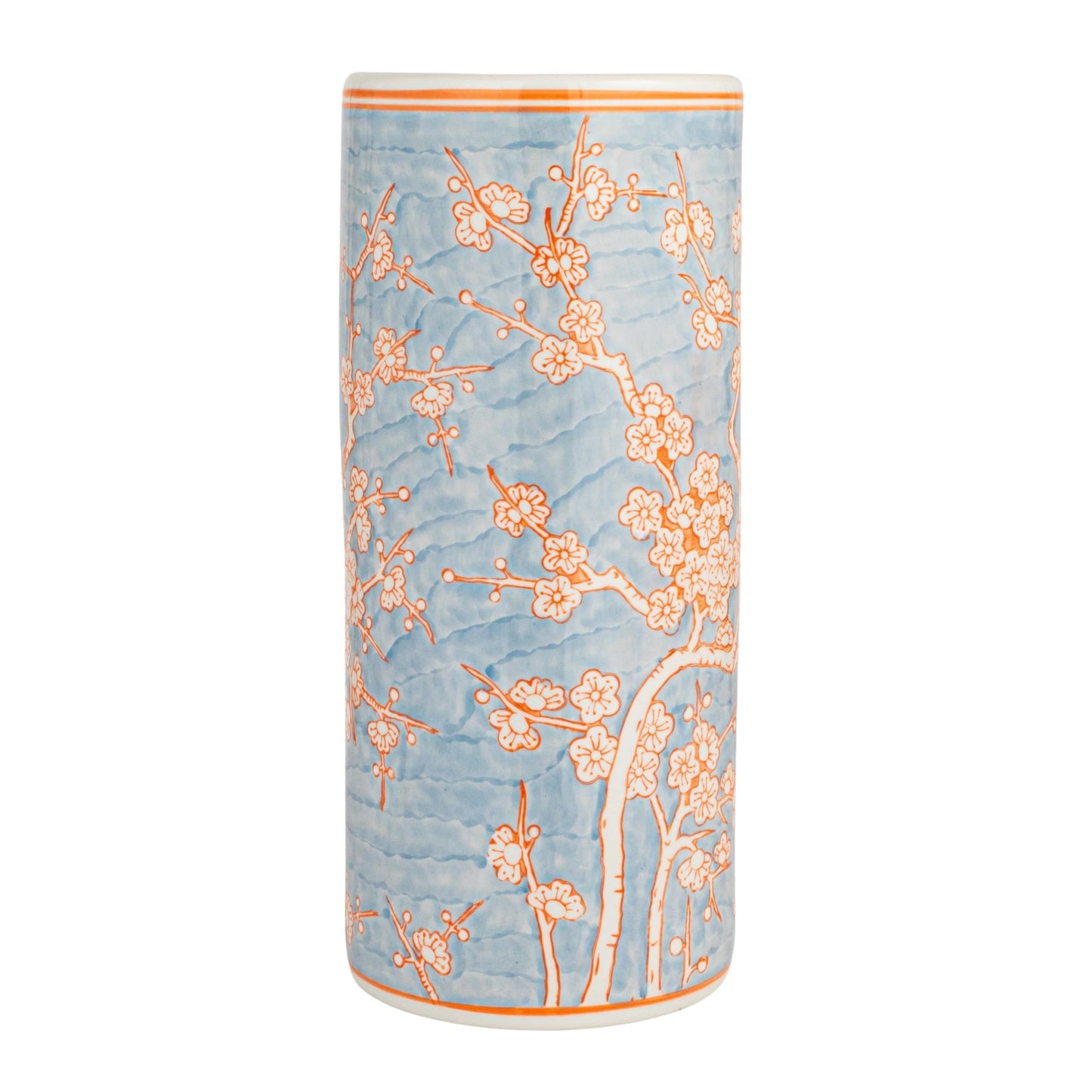 Creative Co-Op Ceramic Umbrella Stand, Blue