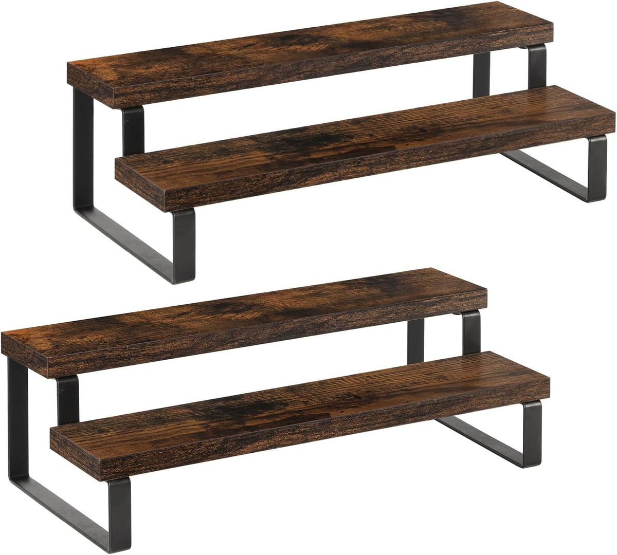 YINMIT Wooden Display Riser Stand, Tiered Perfume and Cologne Organizer Stand, 2 Tier Spice Rack