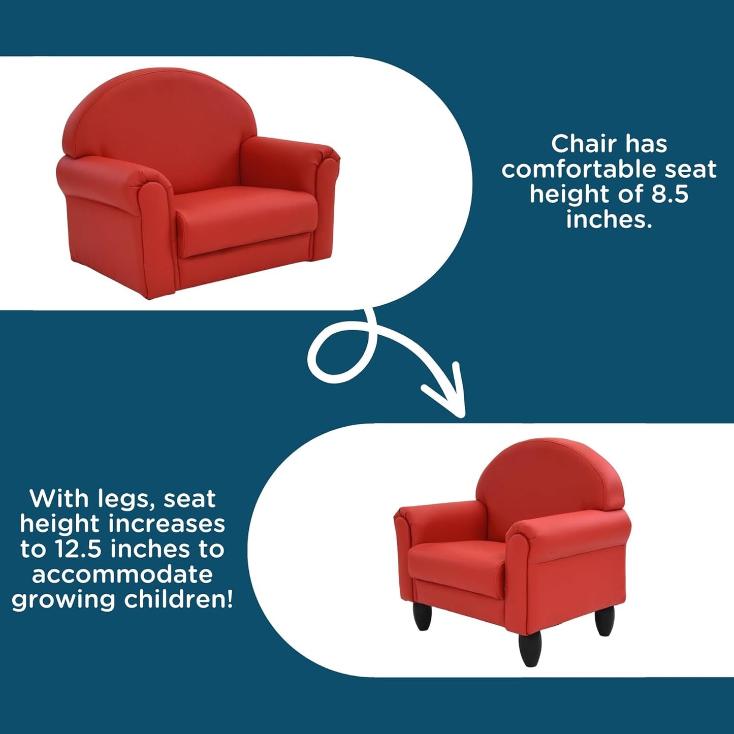 Children's Factory As We Grow Toddler Chair, Red, CF805-196, Flexible Seating for Daycare or
