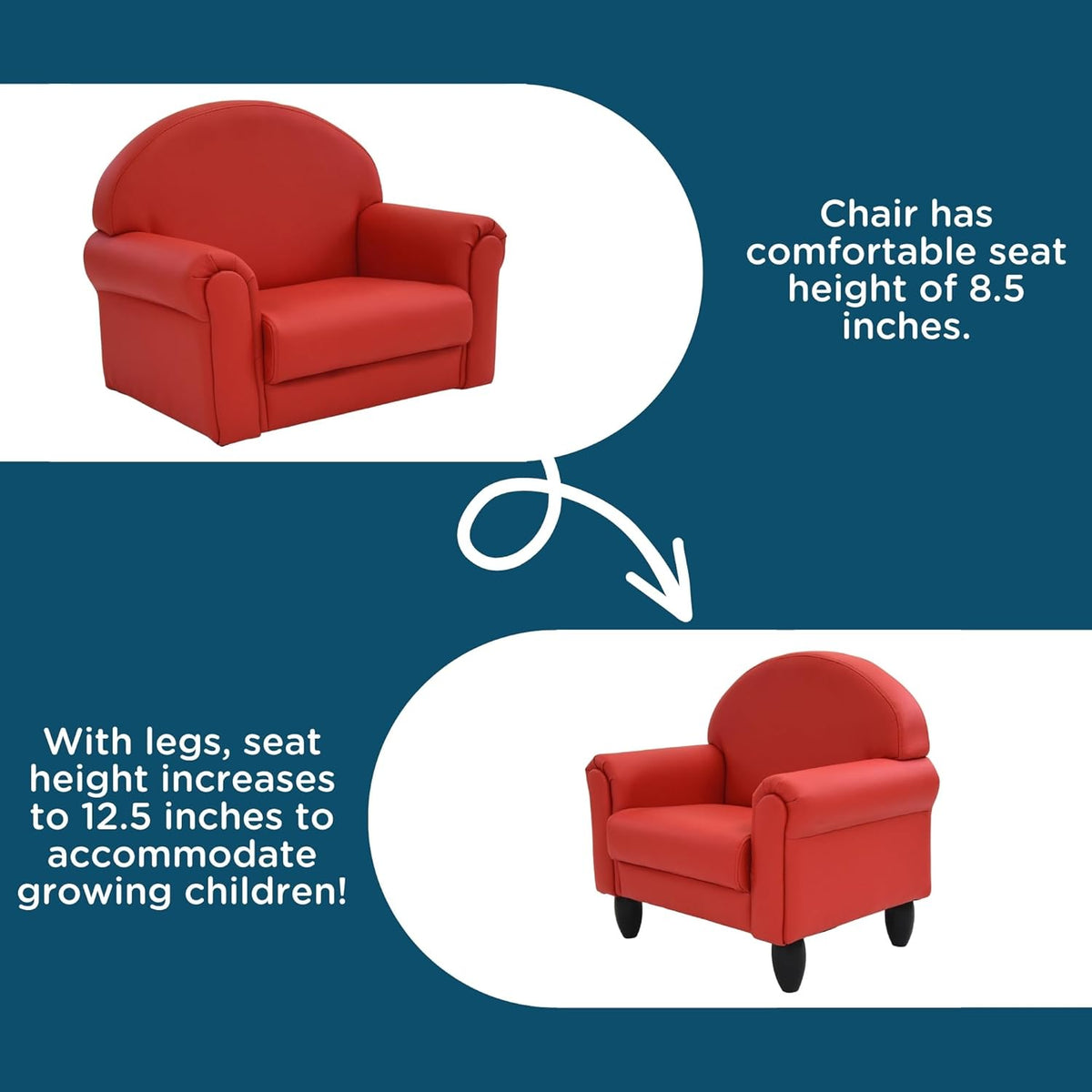 Children's Factory As We Grow Toddler Chair, Red, CF805-196, Flexible Seating for Daycare or