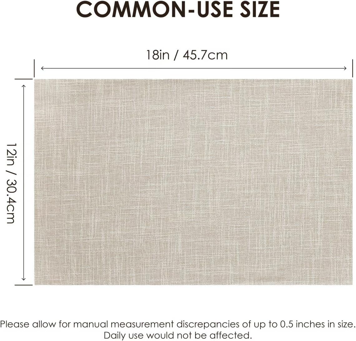 Placemats Set of 6, Bilayer Thickened Linen Place Mats Heat Resistant Machine Washable Wrinkle Free