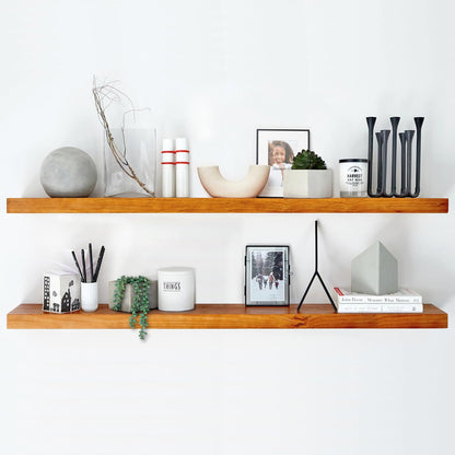 Homeforia 48 inch Oak Floating Shelf, High End Solid Real Wood 48inch Floating Shelves for Wall