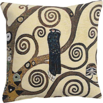 C Charlotte Home Furnishings Inc Lebensbaum Bird Belgian Cushion Cover | Pure Cotton Decorative