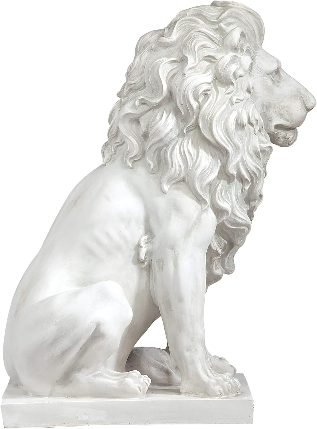 Design Toscano Lion of Florence Sentinel Indoor/Outdoor Animal Statue, 28 Inch Tall, Cast Stone