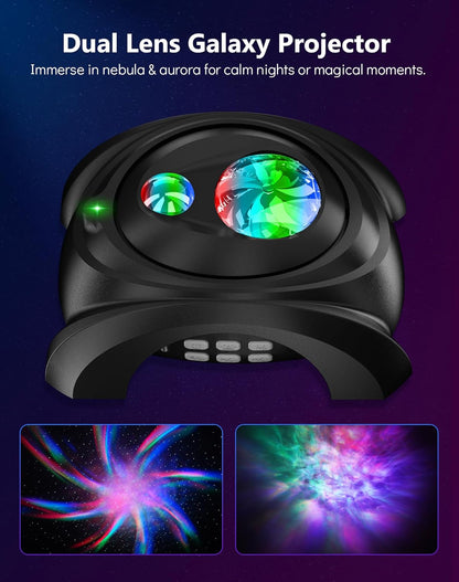 Rossetta Galaxy Projector, 58 Lighting Effects Star Projector Bluetooth Speaker White Noise Night