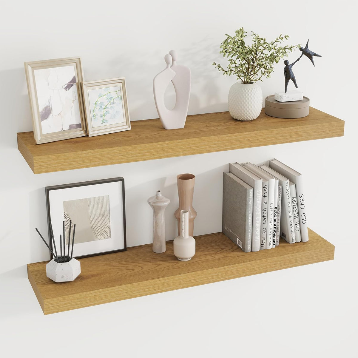 36 inch Floating Shelves Wall Shelves for Office with Invisible Brackets, 8 inch Deep Shelves for