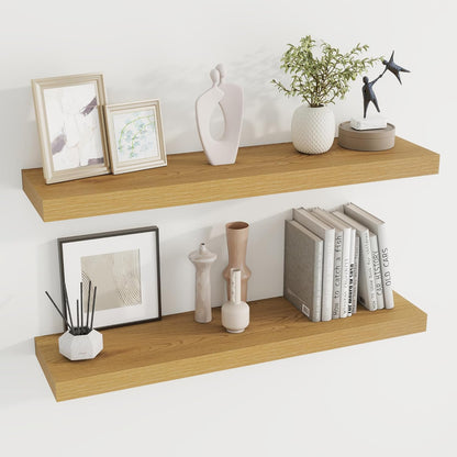 36 inch Floating Shelves Wall Shelves for Office with Invisible Brackets, 8 inch Deep Shelves for
