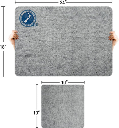 ZOMONETI 24" x 18" + 10" x 10" Wool Pressing Mat 100% New Zealand Felted Wool Ironing Mat Pad