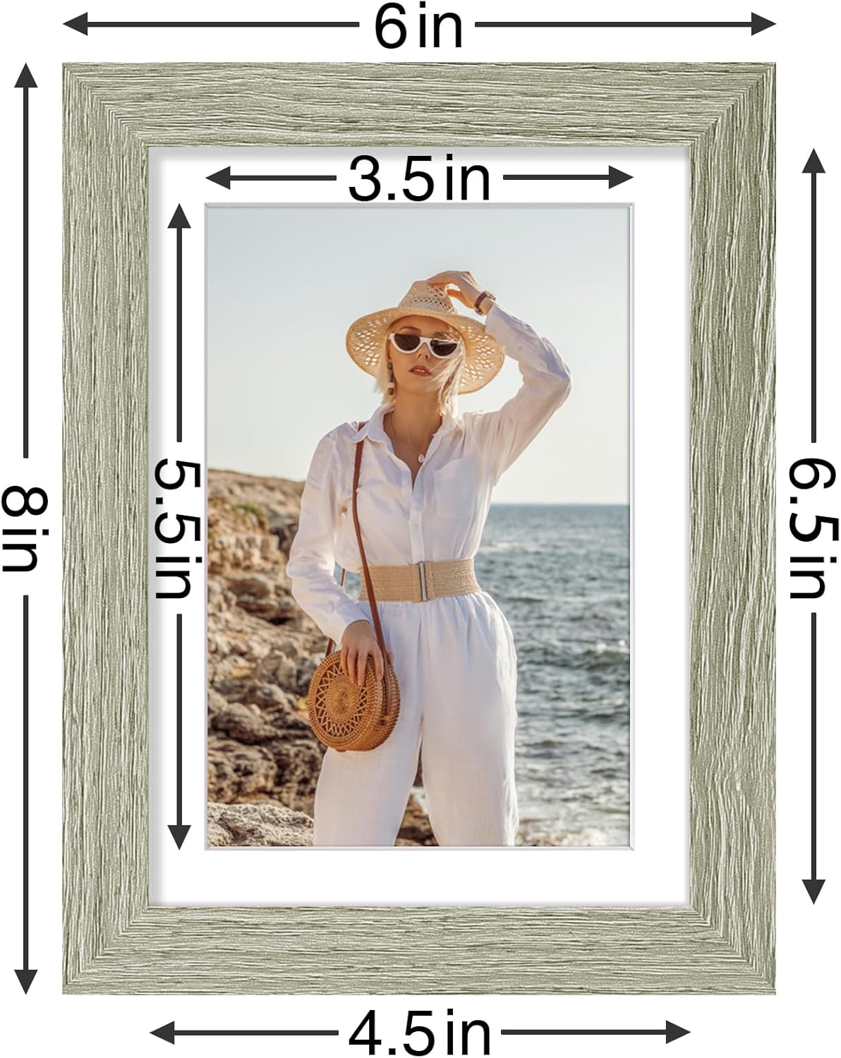 Vittanly 5x7 Picture Frames Set of 9, Shatter Resistant Plexiglass, Display 4x6 Pictures with Mat