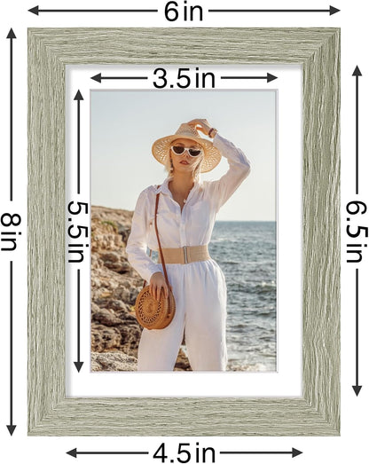 Vittanly 5x7 Picture Frames Set of 9, Shatter Resistant Plexiglass, Display 4x6 Pictures with Mat