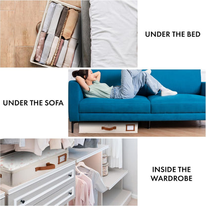 HOMELUX THEORY 2pc Under Bed Storage Containers, Bedroom Under the Bed Drawer Storage Organizer