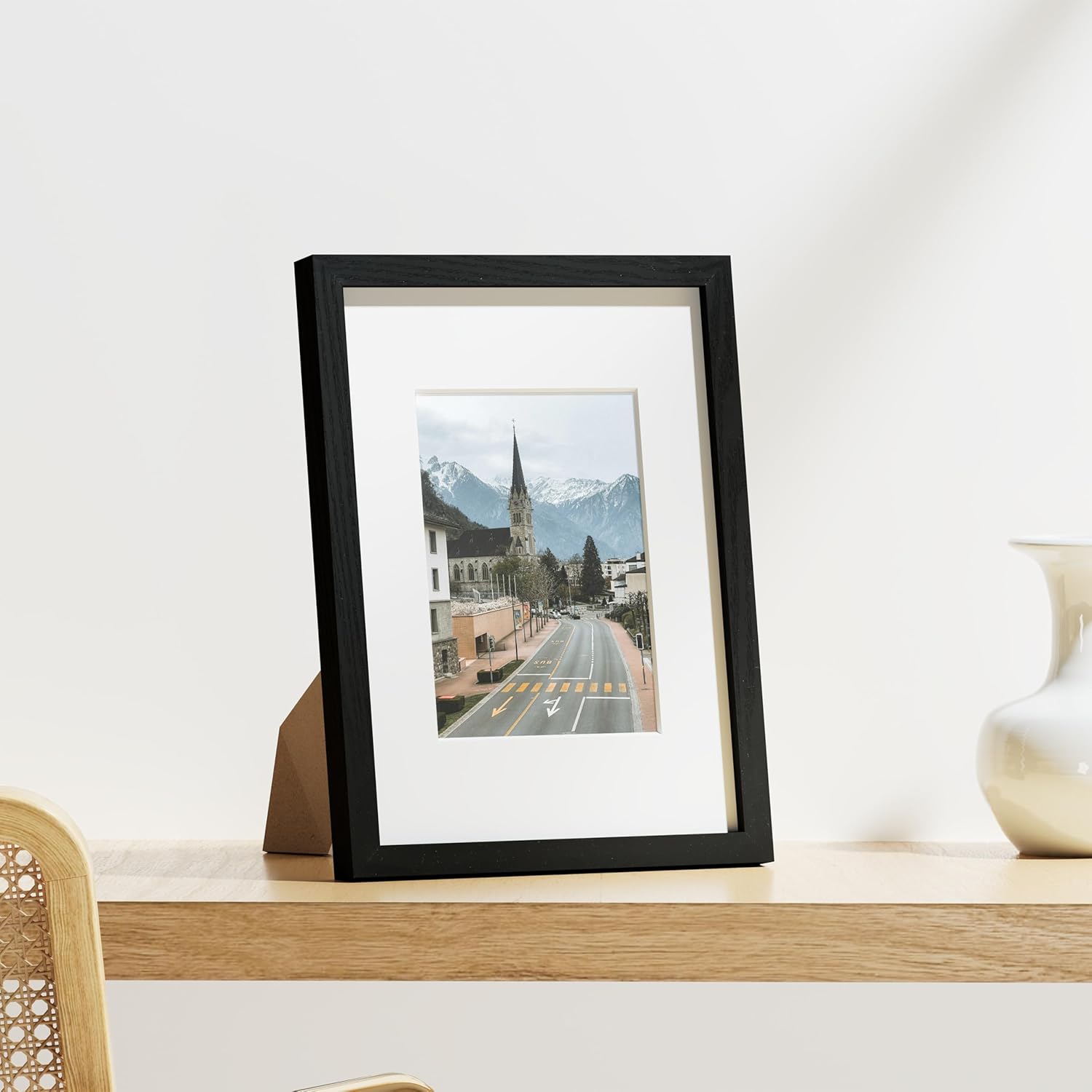 Vittanly 9x12 Picture Frames Set of 9, Shatter Resistant Plexiglass, Display 6x8 Pictures with Mat