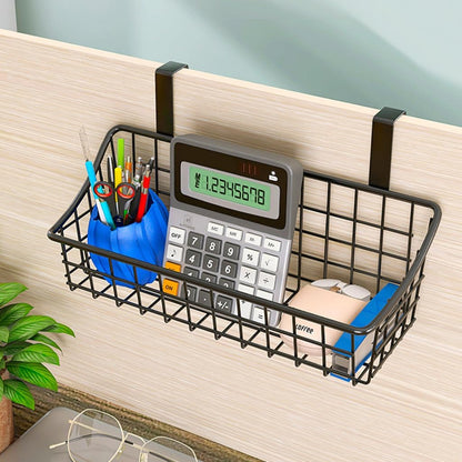 LeleCAT Over Cabinet Door Basket with hook Grid Storage Basket, Kitchen Storage Organizer,Over