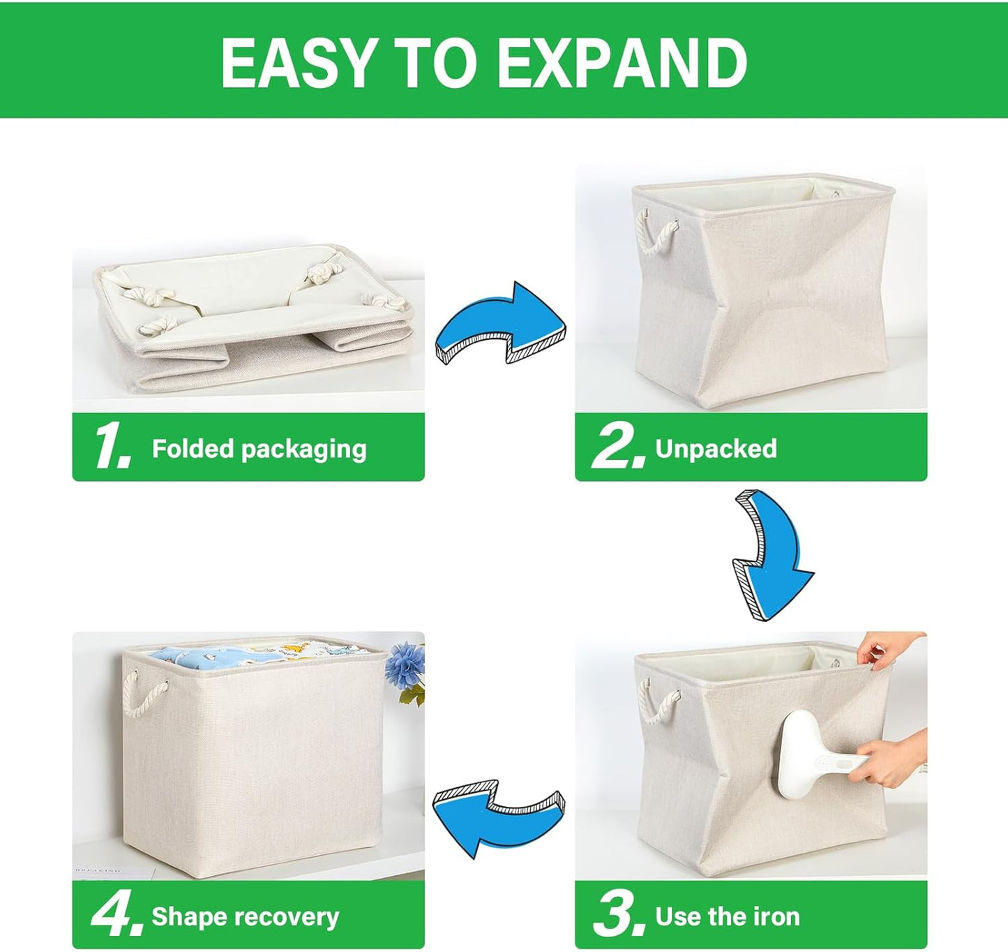 Bidtakay Extra Large Storage Baskets for Organizing Clothes Storage Bins 3 Pack Fabric Storage Bins