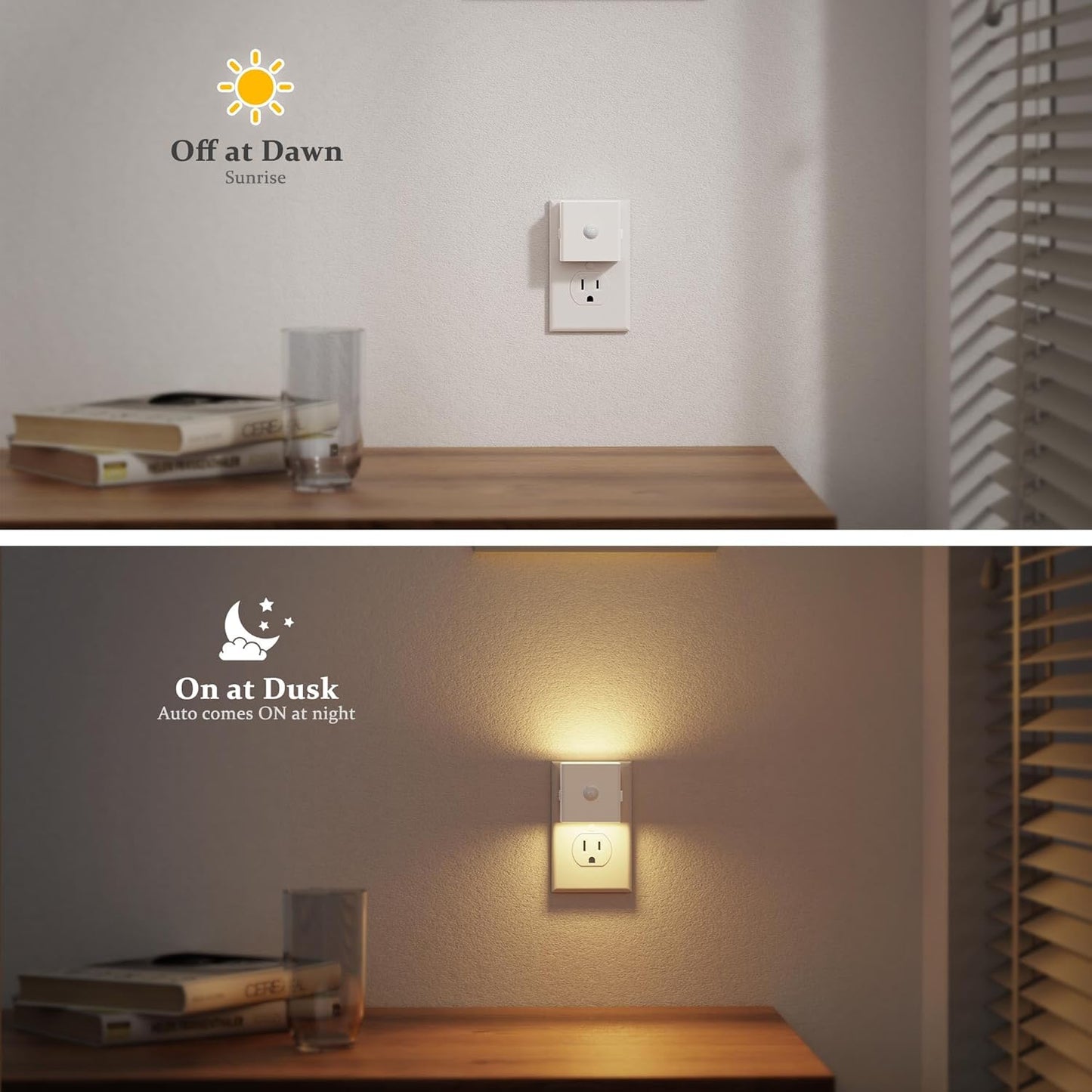 JandCase Motion Sensor Night Light, Night Lights Plug into Wall with Adjustable Brightness, Motion