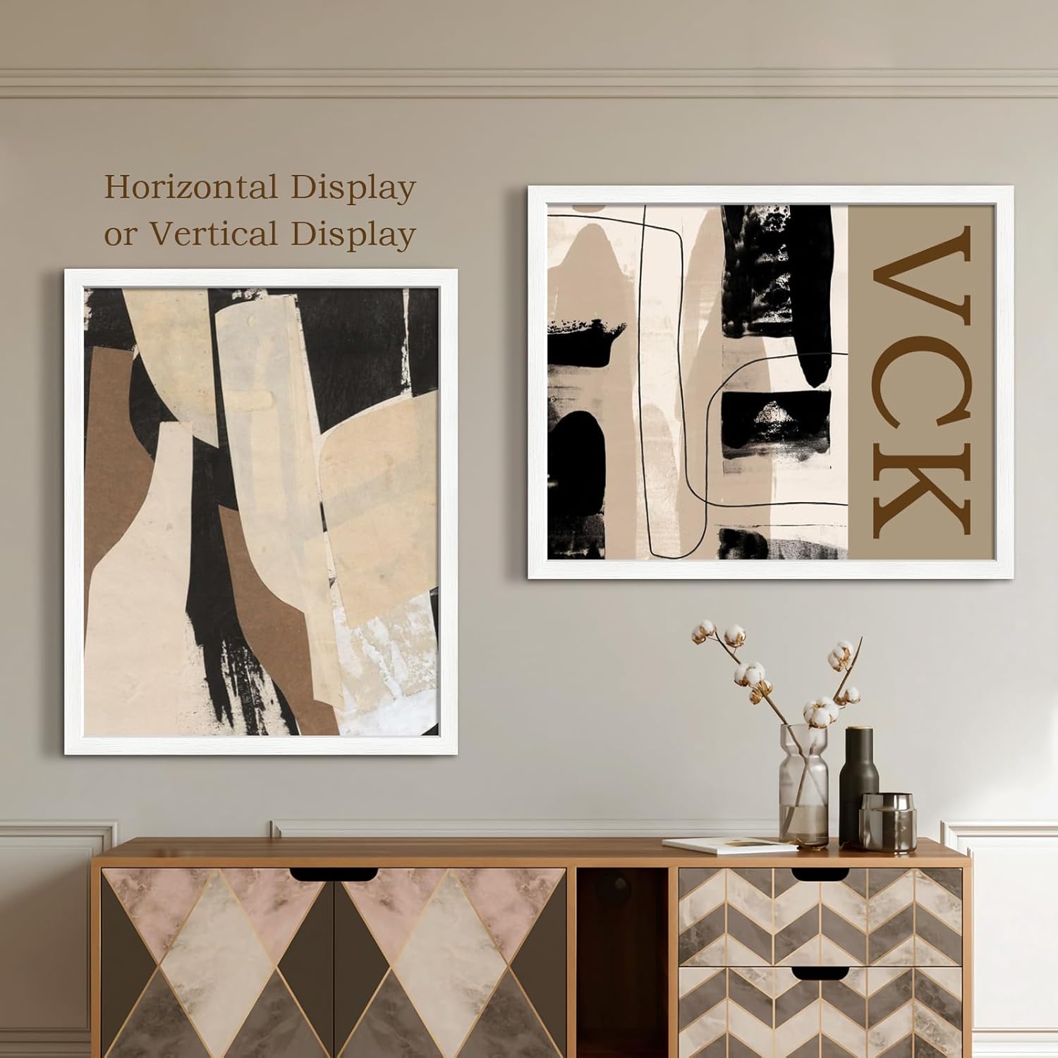 VCK 24x30 Poster Frames Set of 3, White Solid Wood Picture Frame, Textured Exclusive Gallery Frame