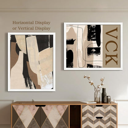 VCK 24x30 Poster Frames Set of 3, White Solid Wood Picture Frame, Textured Exclusive Gallery Frame