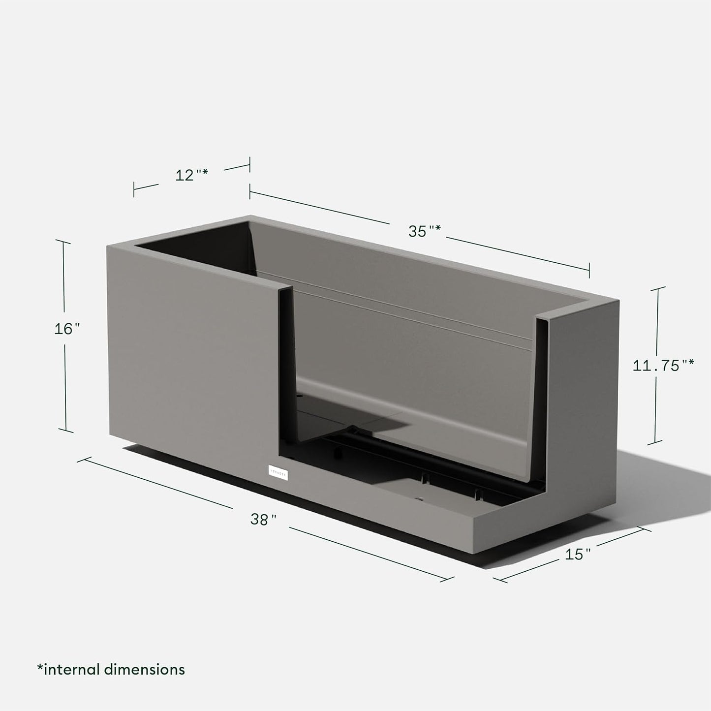 Veradek Block Series Long Box Planter - Large Rectangular Planter for Indoor or Outdoor Patio/Porch