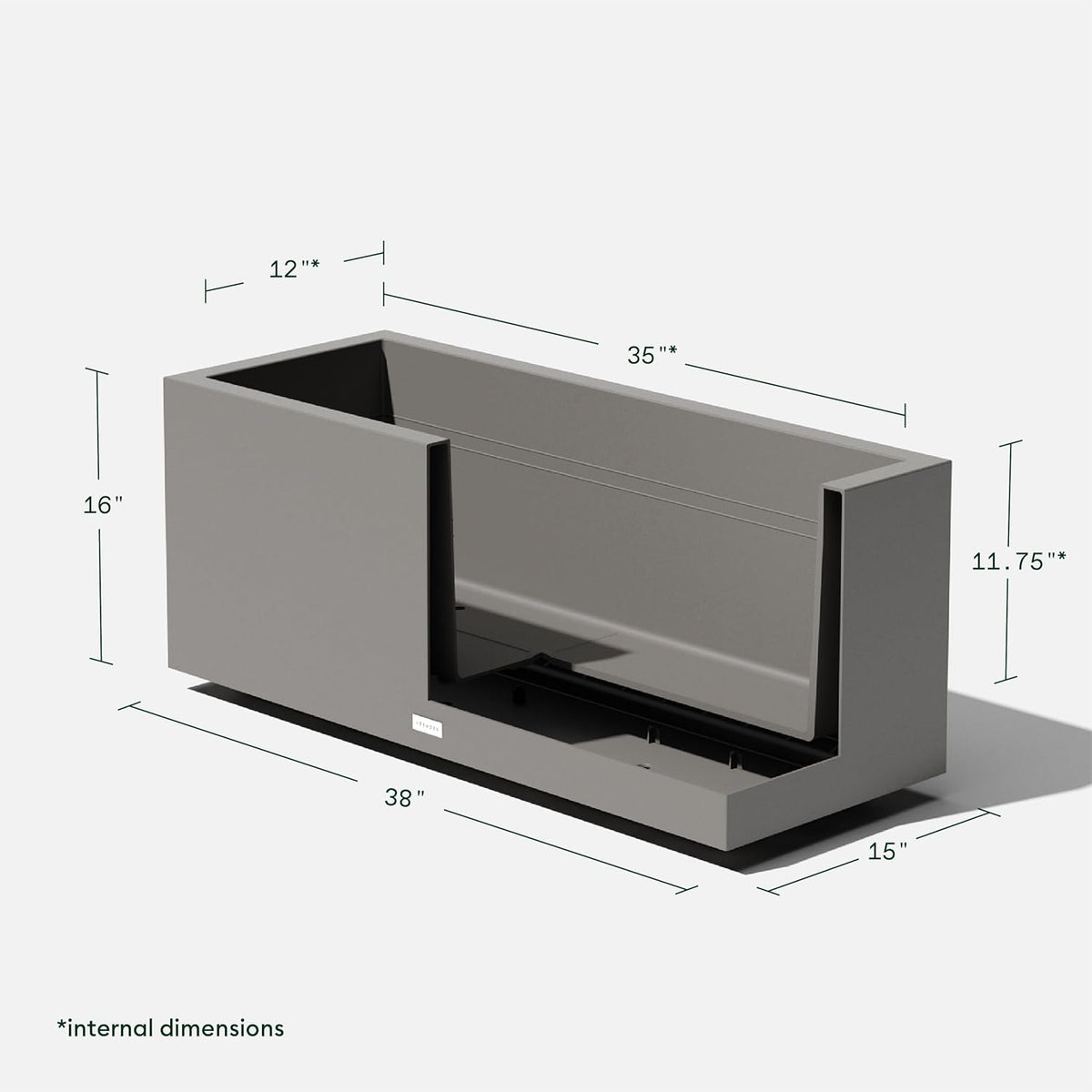 Veradek Block Series Long Box Planter - Large Rectangular Planter for Indoor or Outdoor Patio/Porch