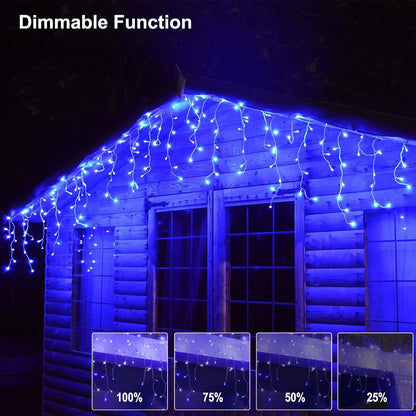 Brightown Icicle Lights Outdoor, 20Ft Christmas Lights with 30 Drops, 1125 LED Firecracker Icicle