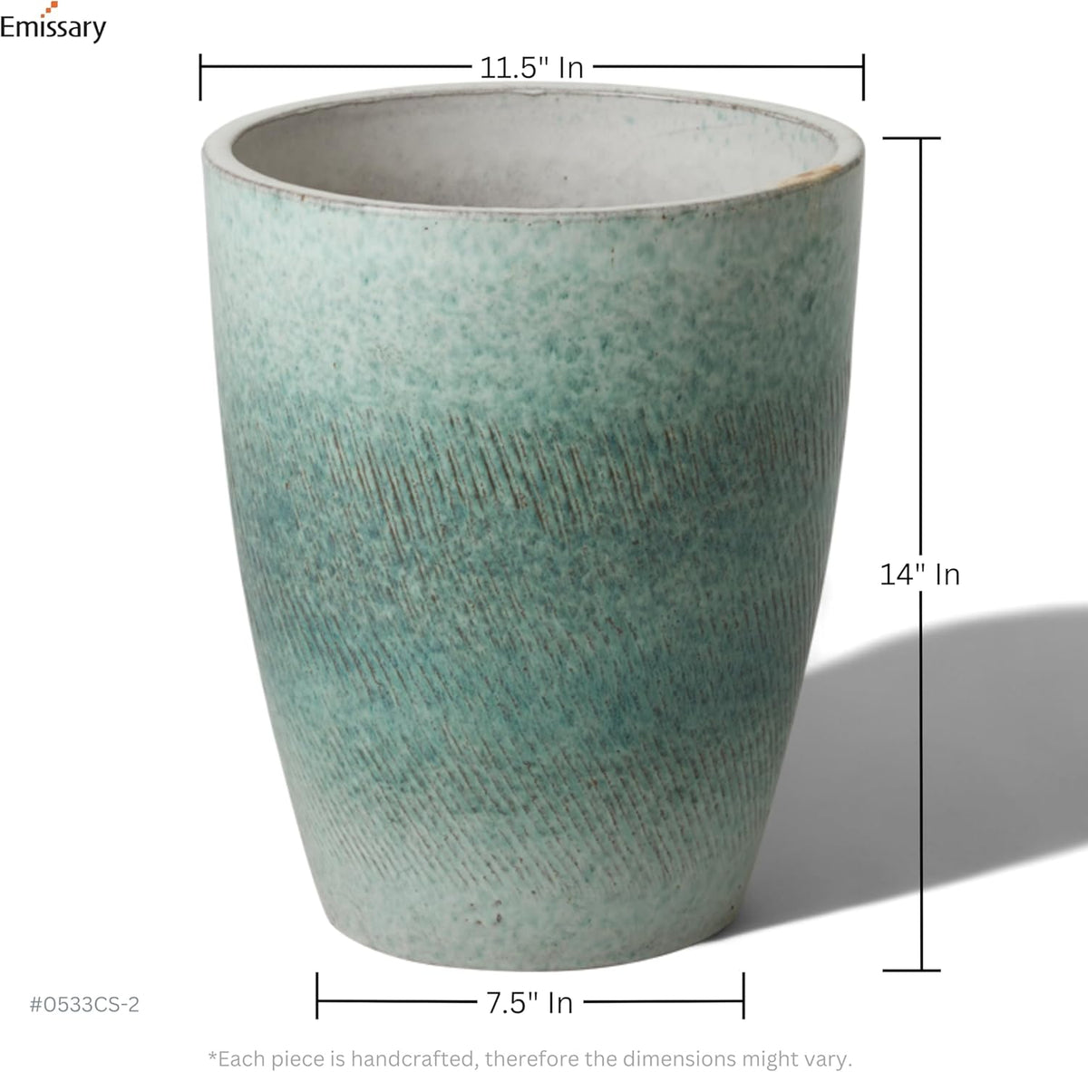Emissary Home and Garden Bullet 11.5 in. Coastal Splash Ceramic Round Planter (11.5 in. L x 11.5