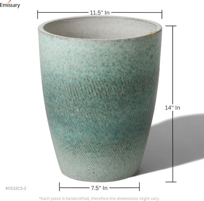 Emissary Home and Garden Bullet 11.5 in. Coastal Splash Ceramic Round Planter (11.5 in. L x 11.5