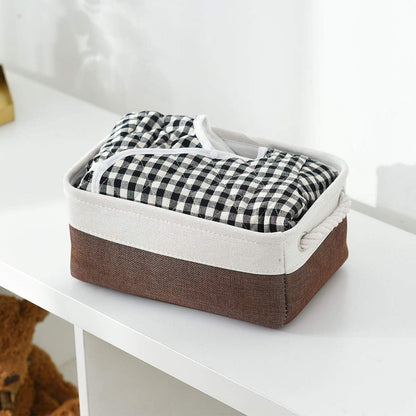 Small Storage Baskets for Shelves,Fabric Storage Baskets for Closet,Rectangular Collapsible Baskets