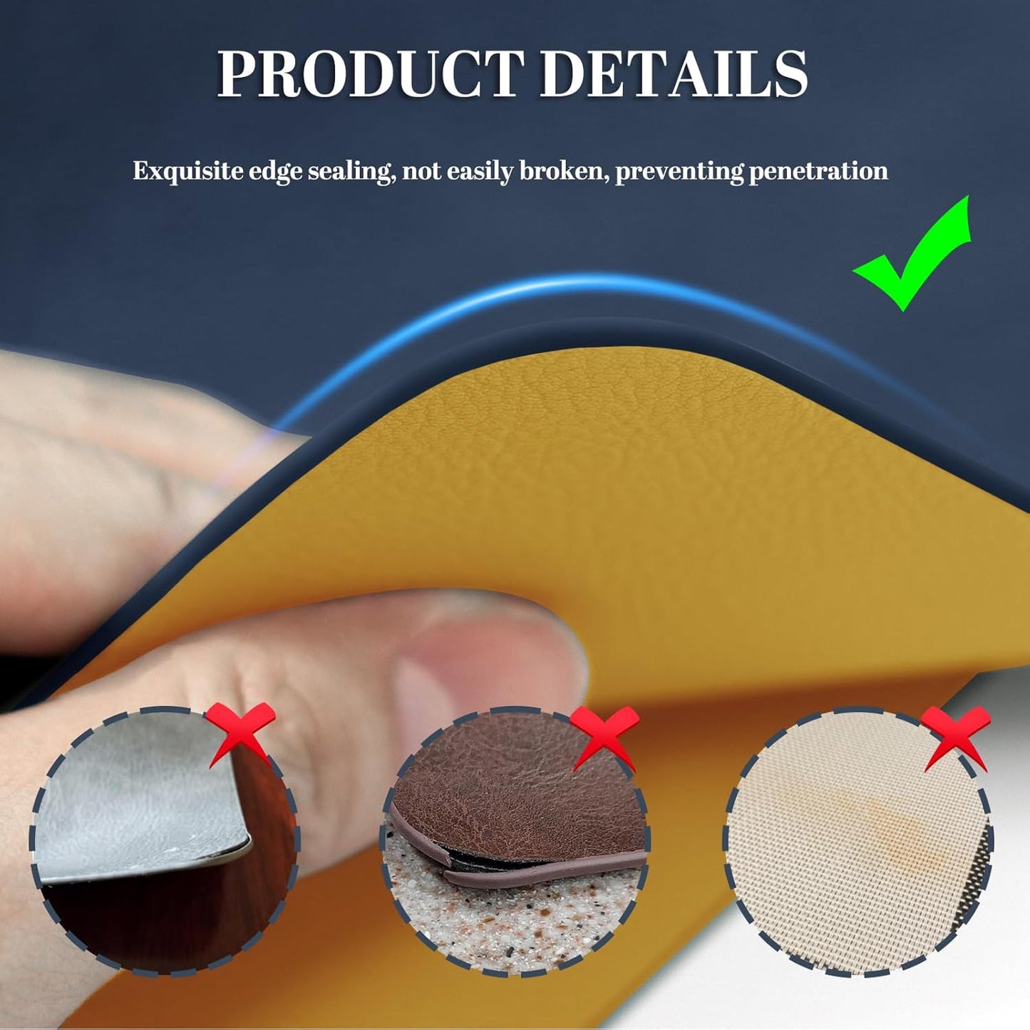 BLESWIN Faux Leather Placemats, PU Dining Table, Waterproof and Oil Resistant Easy to Clean, Heat