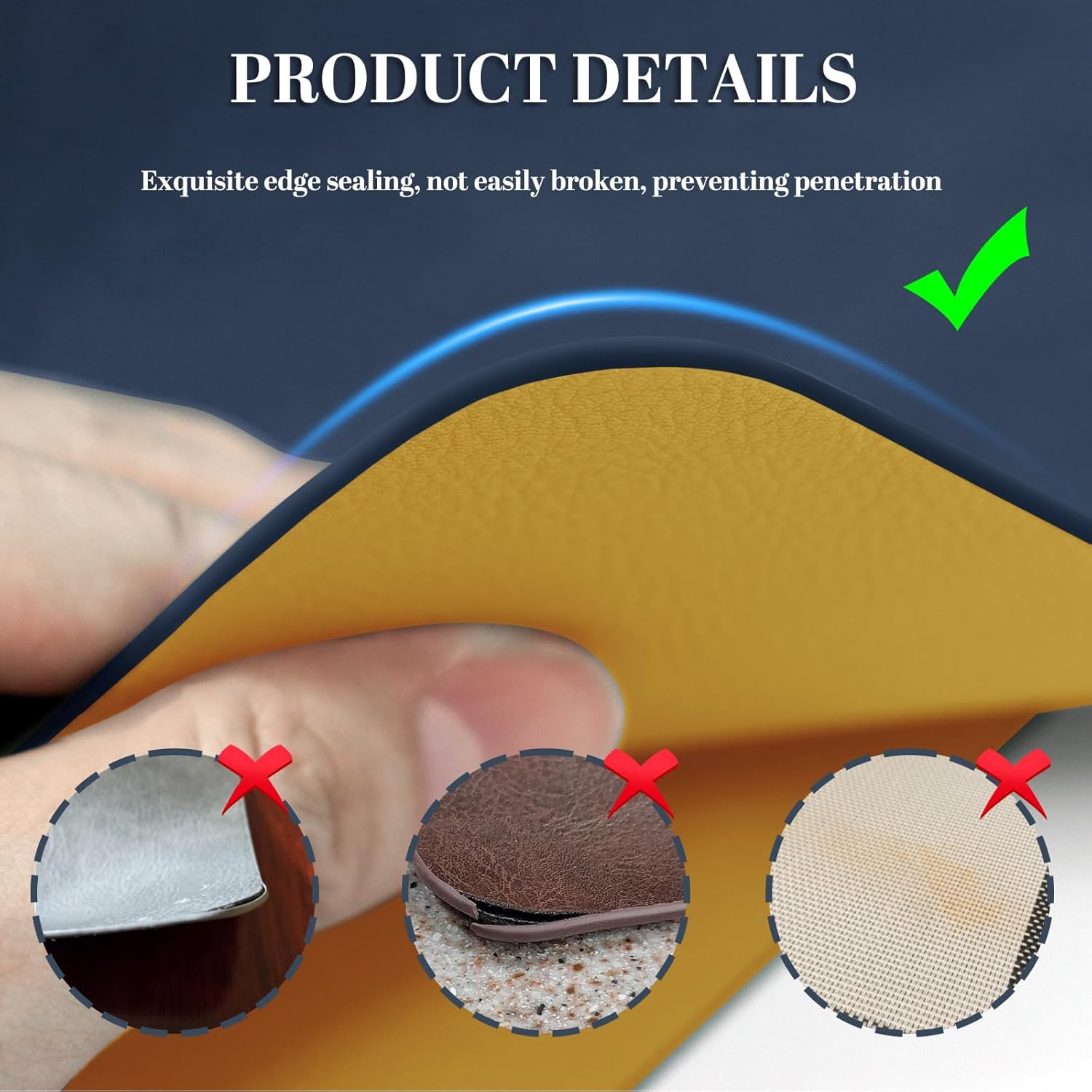 BLESWIN Faux Leather Placemats, PU Dining Table, Waterproof and Oil Resistant Easy to Clean, Heat
