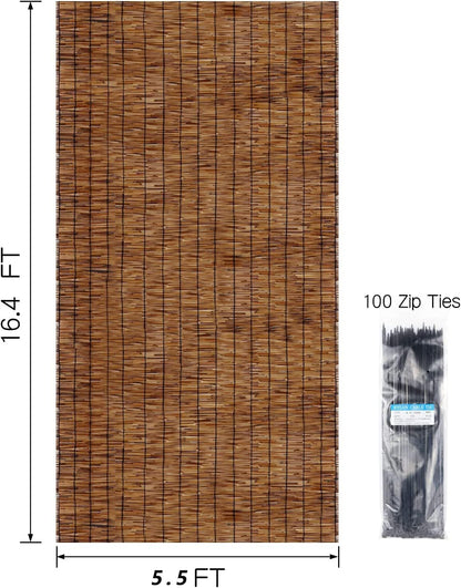 ZNCMRR Reed Fencing Rolls Natural Bamboo Fence 5.5 Feet High Privacy Screen Curtains Fence for