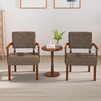 Accent Chair Set of 2 with Table, Living Room Chairs with Soft Seat & Armrests for Living Room