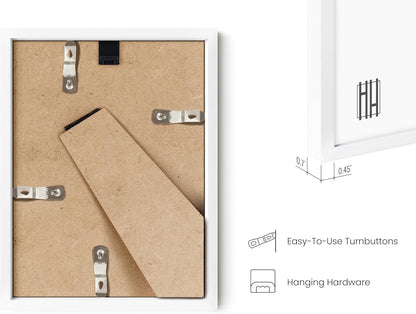 HAUS AND HUES 6x8 White Metal Picture Frames - Bulk Frames 6x8 - Features Premium Aluminum