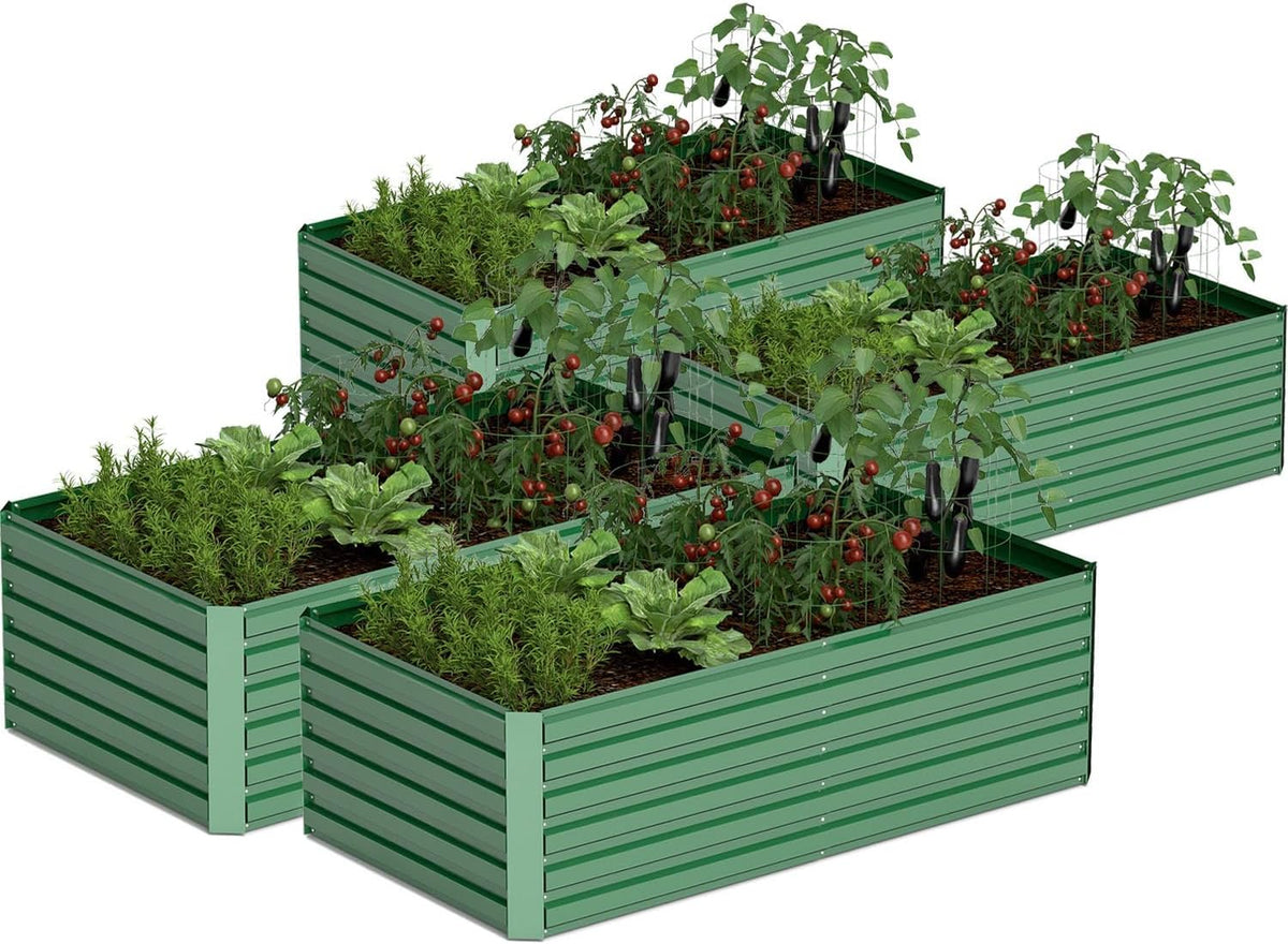 8x4x2 ft Outdoor Raised Garden Bed, Large Metal Planter Raised Beds, Planters for Outdoor Plants