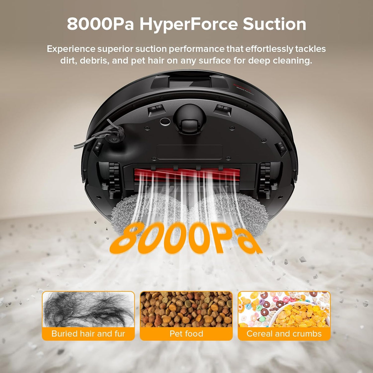roborock Qrevo Series Robot Vacuum and Mop, 8000Pa Suction, Upgraded from Qrevo S, Anti-Tangle