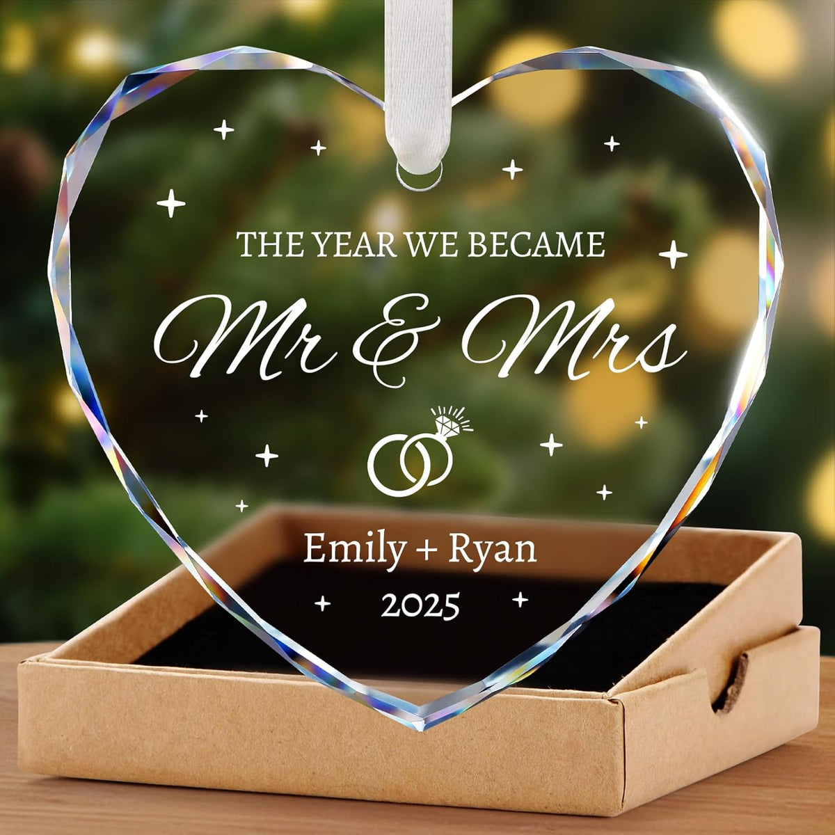 Wedding Gifts for Couples 2025 - Mr and Mrs Ornament 2025 - Bridal Shower Gifts, Just Married Gift