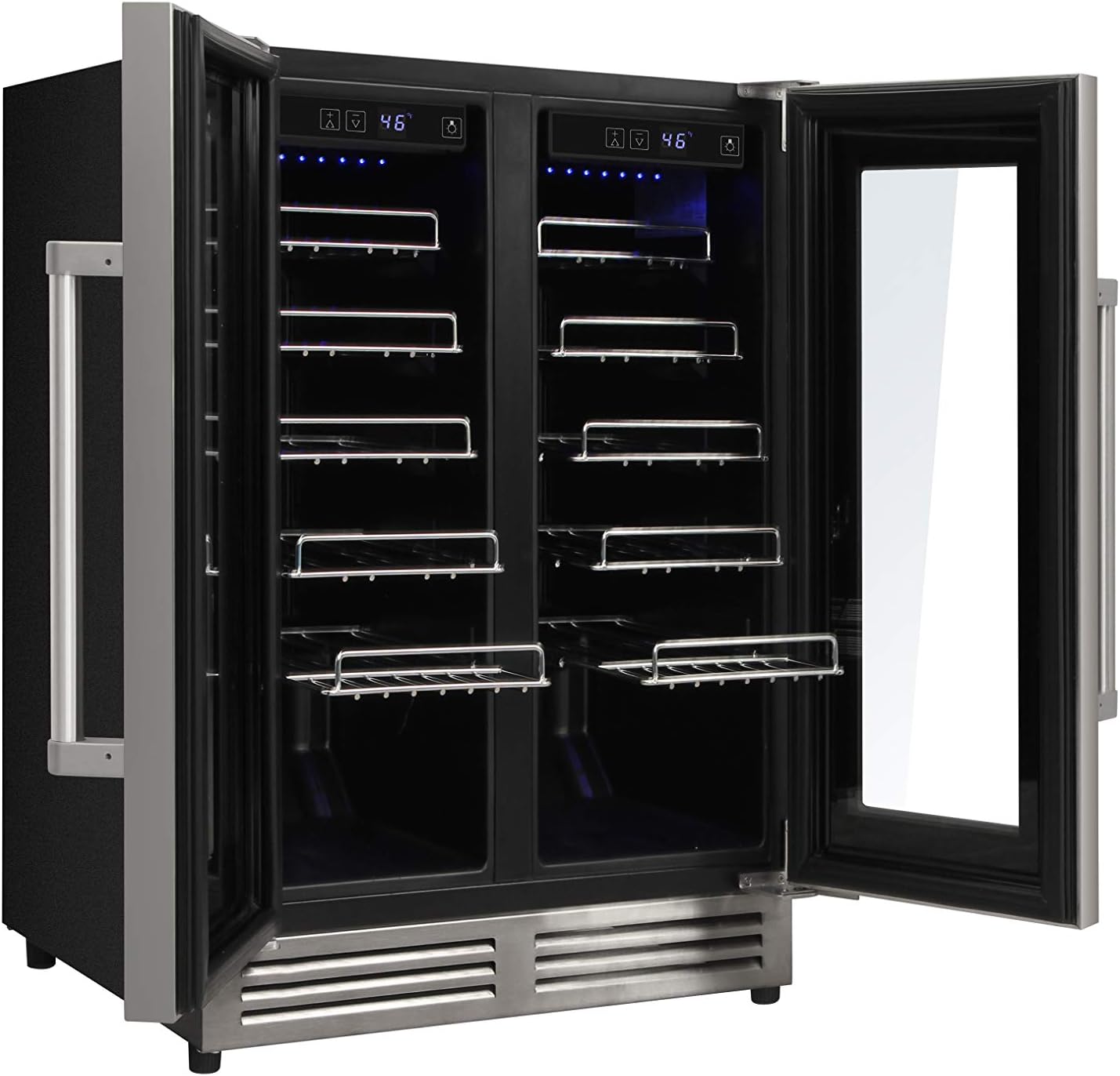 THOR Kitchen Freestanding/Under-Counter 24-Inch Dual Zone Wine Cooler in Stainless Steel - Model
