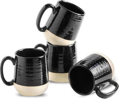 Hasense Coffee Mugs Set of 4, 15 Ounce Ceramic Coffee Cups with Handles, Porcelain Large Latte Mug