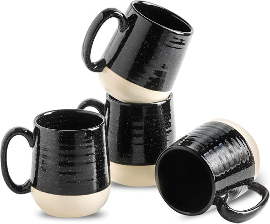 Hasense Coffee Mugs Set of 4, 15 Ounce Ceramic Coffee Cups with Handles, Porcelain Large Latte Mug