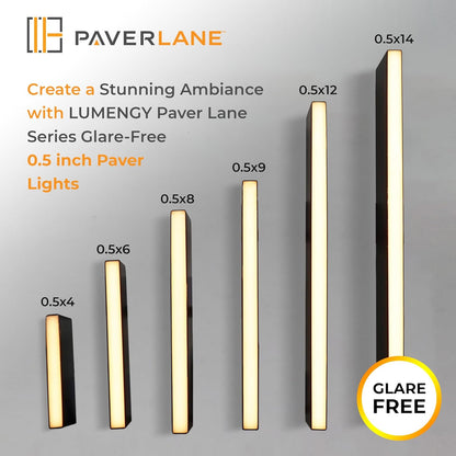 LUMENGY Paver Light Slim 0.5x18 Inch Glare-Free 2700K Warm White, Steel Brick Lighting for Pavers