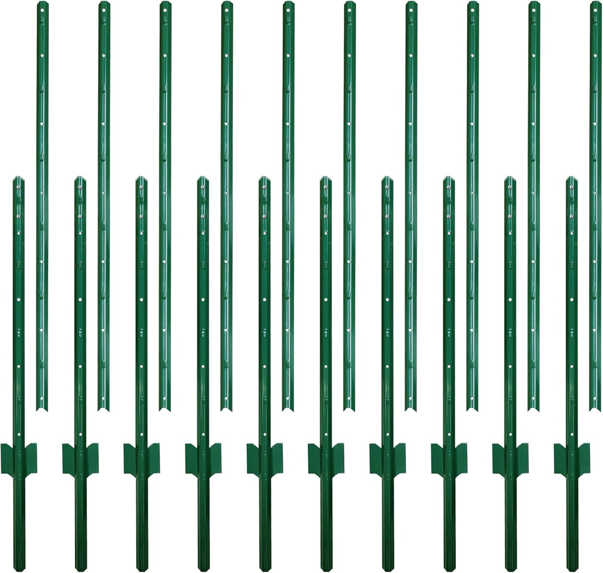 ARIFARO Sturdy Duty Metal Fence Posts 6 Feet assemblable,Pack of 10,No Digging Garden U Post for