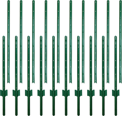 ARIFARO Sturdy Duty Metal Fence Posts 6 Feet assemblable,Pack of 10,No Digging Garden U Post for