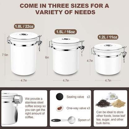 ShanSon Coffee Canister Airtight Coffee Container Stainless Steel Coffee Bean Storage Container